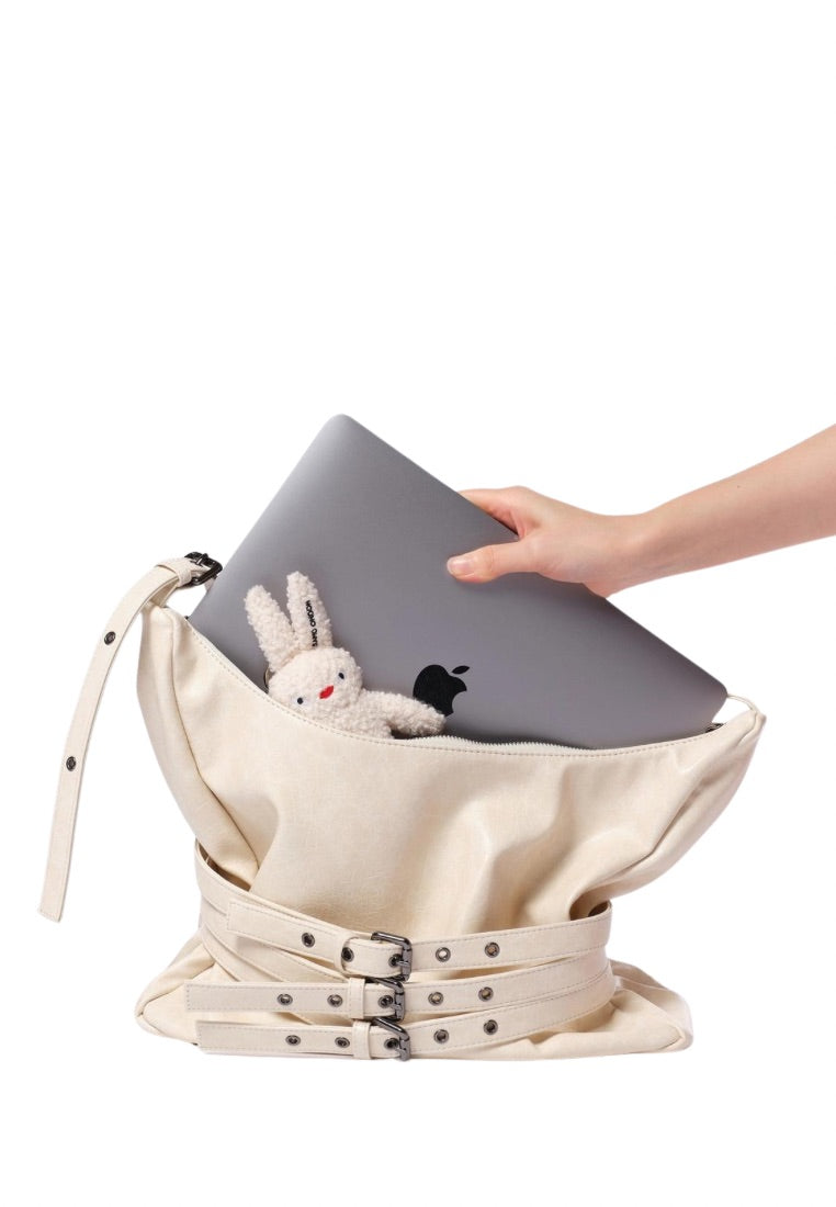 Trio Belt Mug Bag L Nappa Ivory