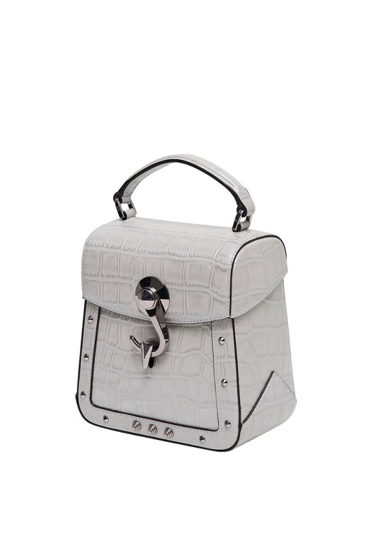 Trunkino Small Croco Silver Grey