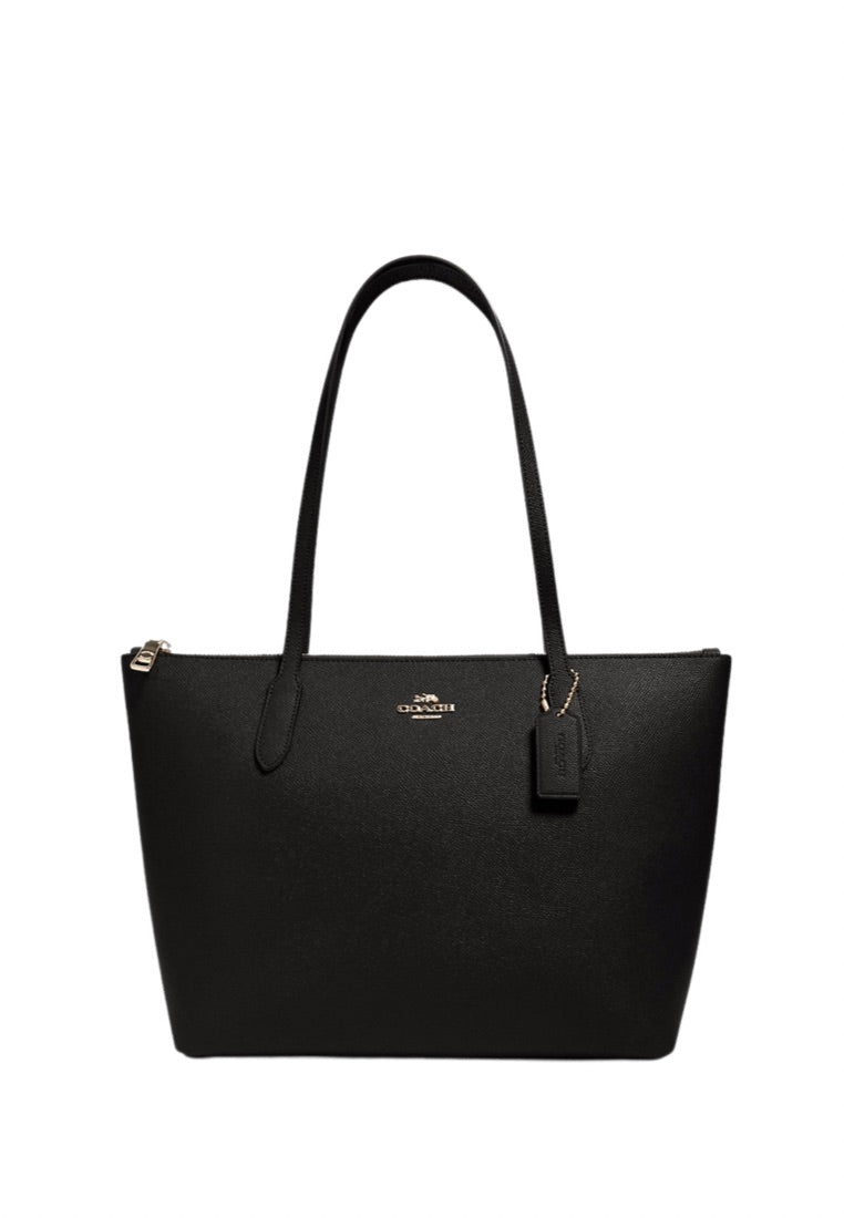 Zip Top Tote Black