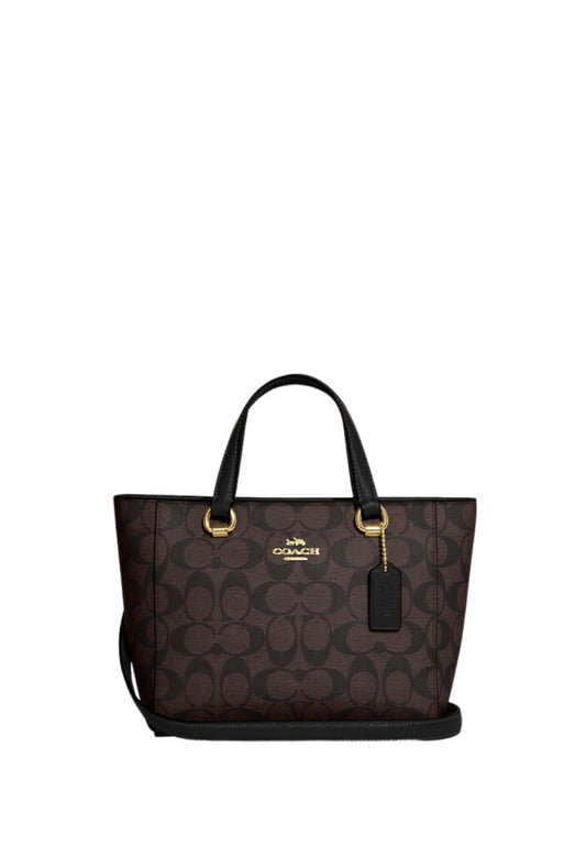 Alice Satchel In Signature Canvas Brown Black