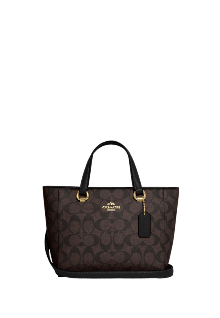 Alice Satchel In Signature Canvas Brown Black