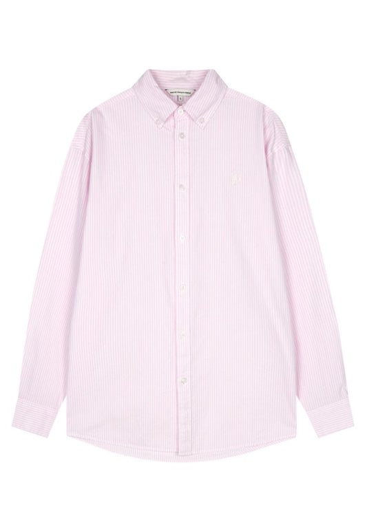 Embroidery Oxford Shirt Stripe Pink