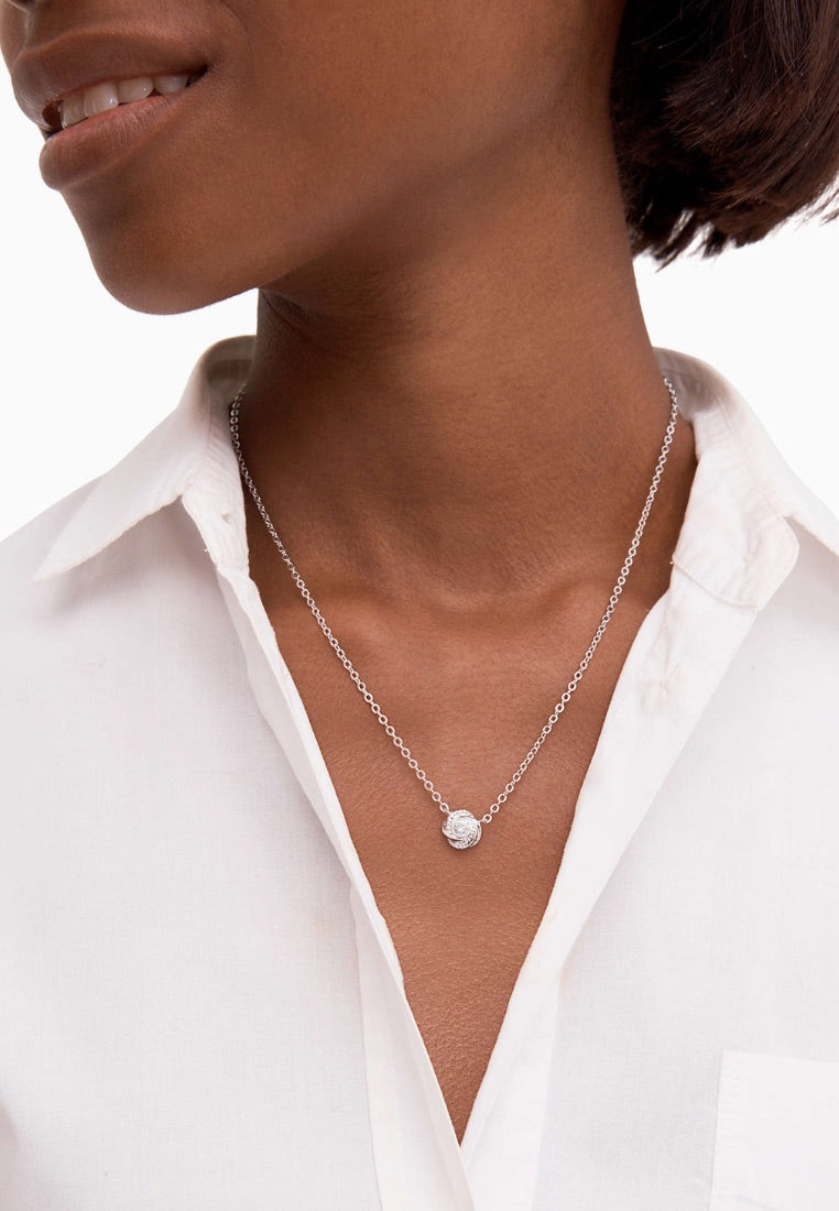 Infinity & Beyond Knot Mini Pendant Necklace Silver