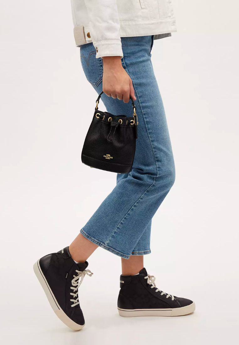 Dempsey Drawstring Bucket Bag 15 Black