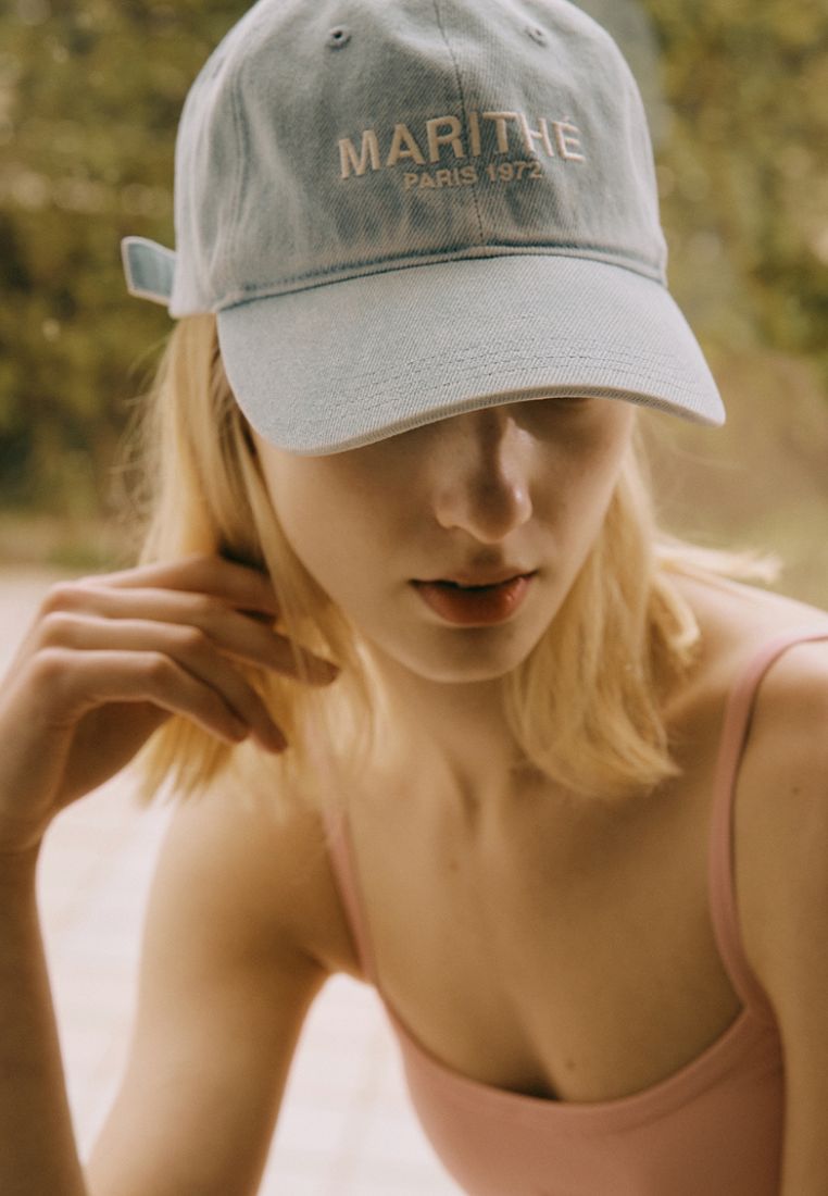 Denim Washing Logo Ball Cap Light Blue