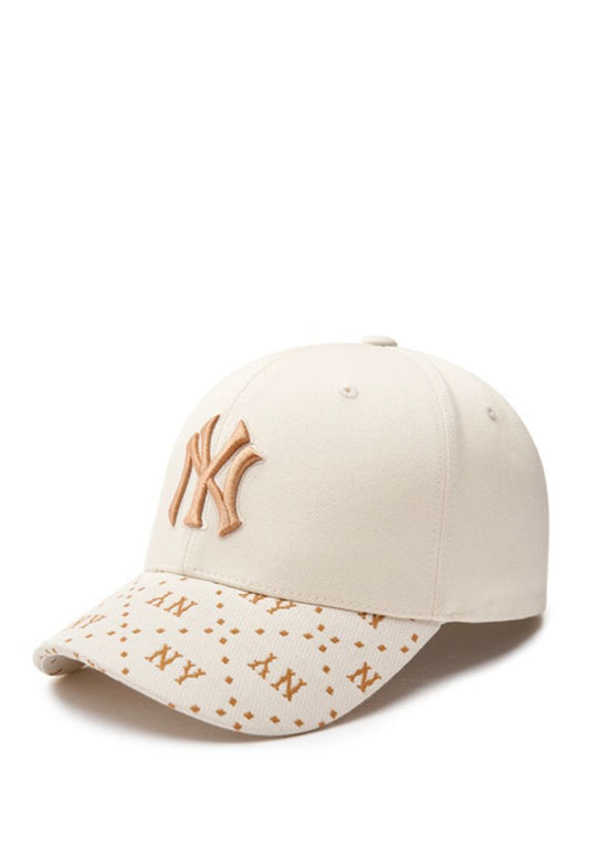 Dia MONOGRAM Point Structured Ball Cap NEW YORK YANKEES cream