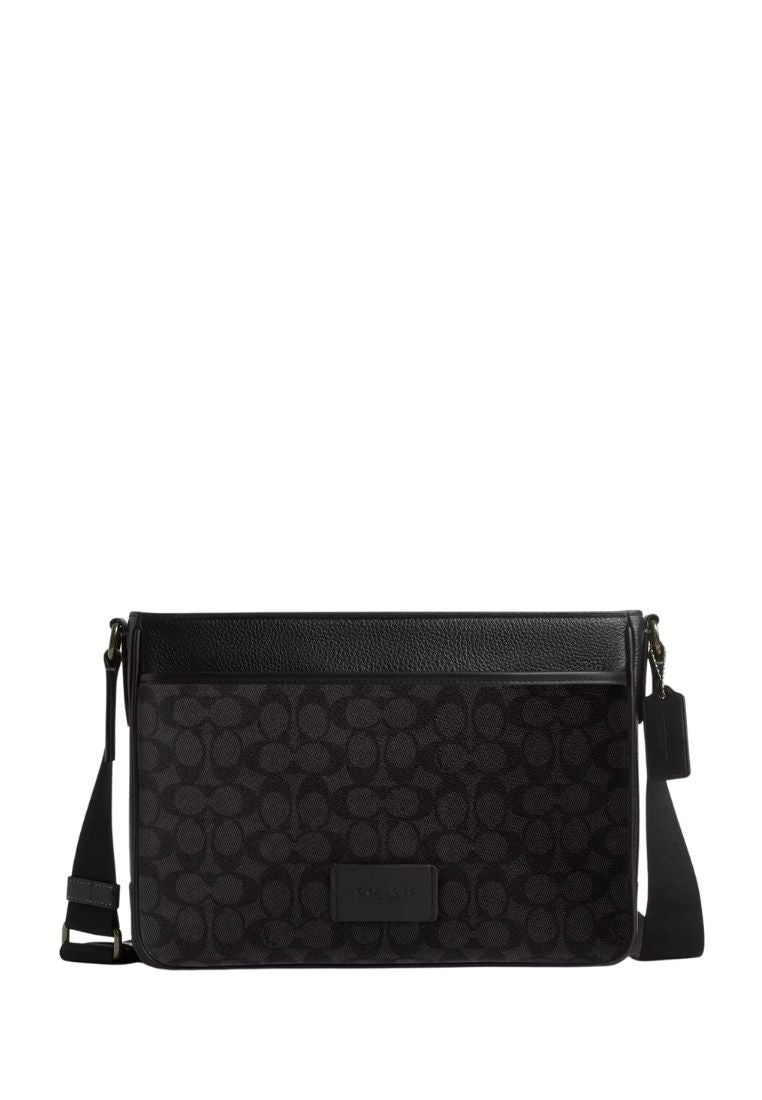 District Crossbody Bag In Signature Canvas Charcoal Black