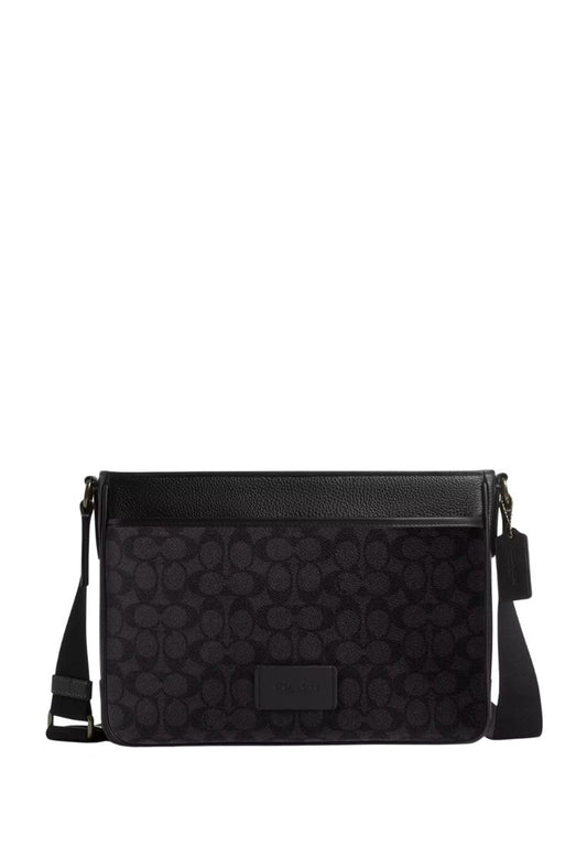 District Crossbody Bag In Signature Canvas Charcoal Black
