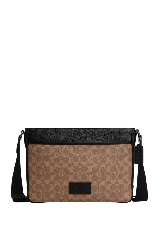 District Crossbody Bag Tan Black