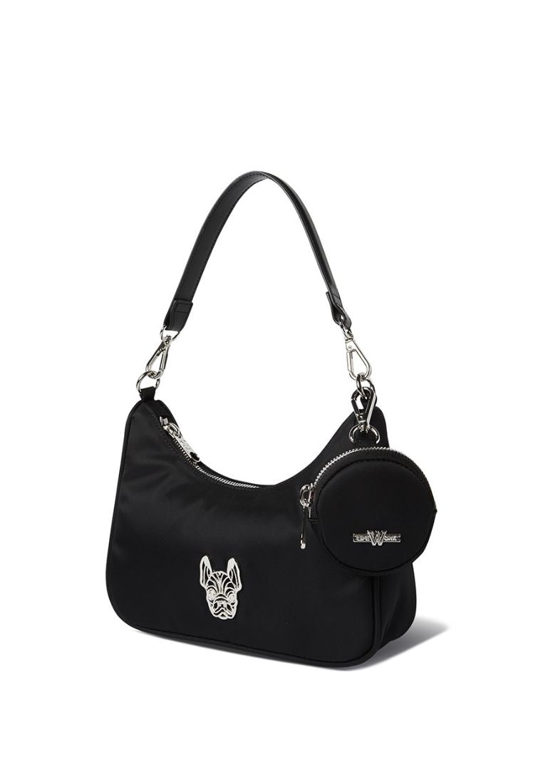 Jacquard Monogram Hobo Bag Black