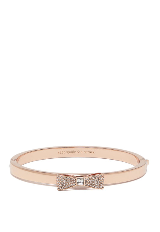 Ready Set Bow Pave Bow Bangle Clear Rose Gold