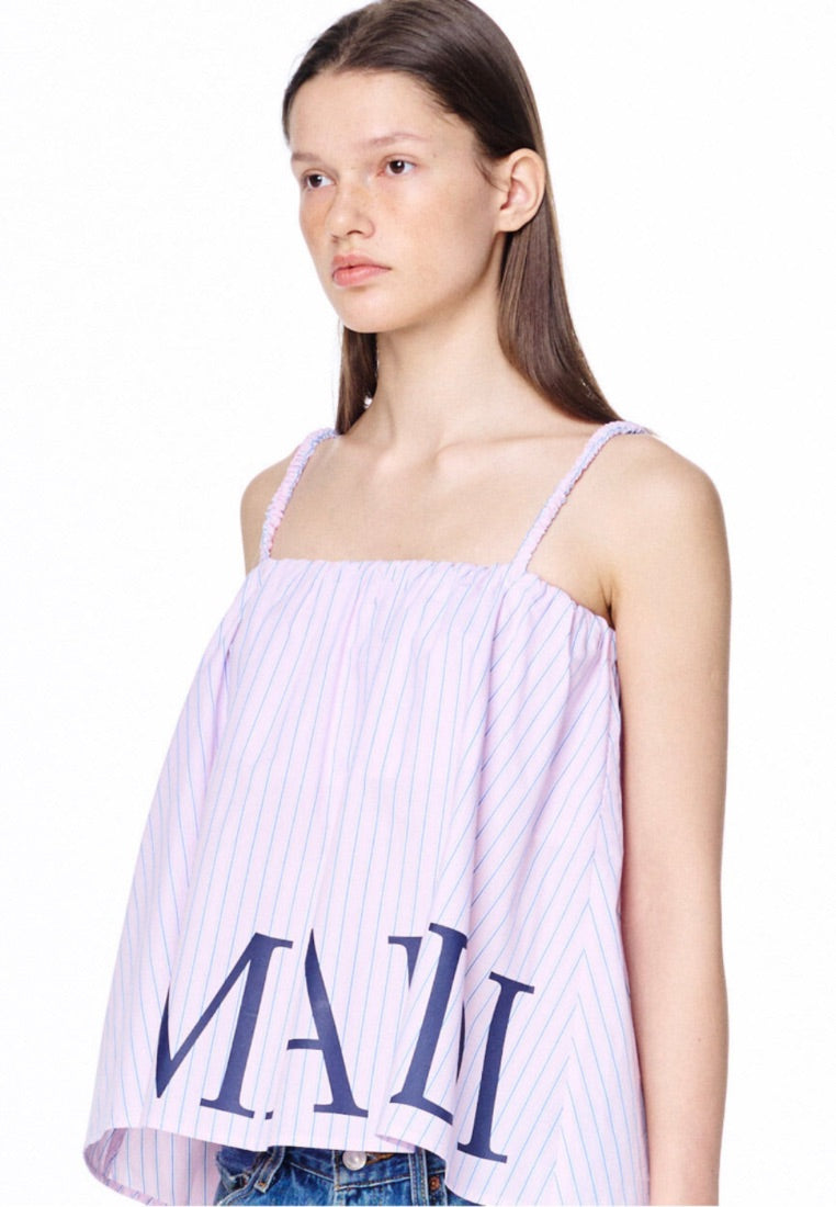 Volume Top Stripe Scrunch Strap Pink Navy