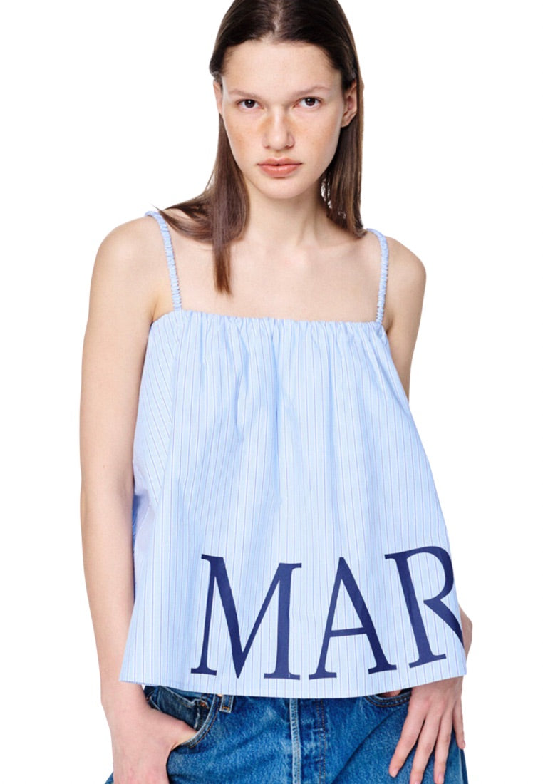 Volume Top Stripe Scrunch Strap Sky Navy