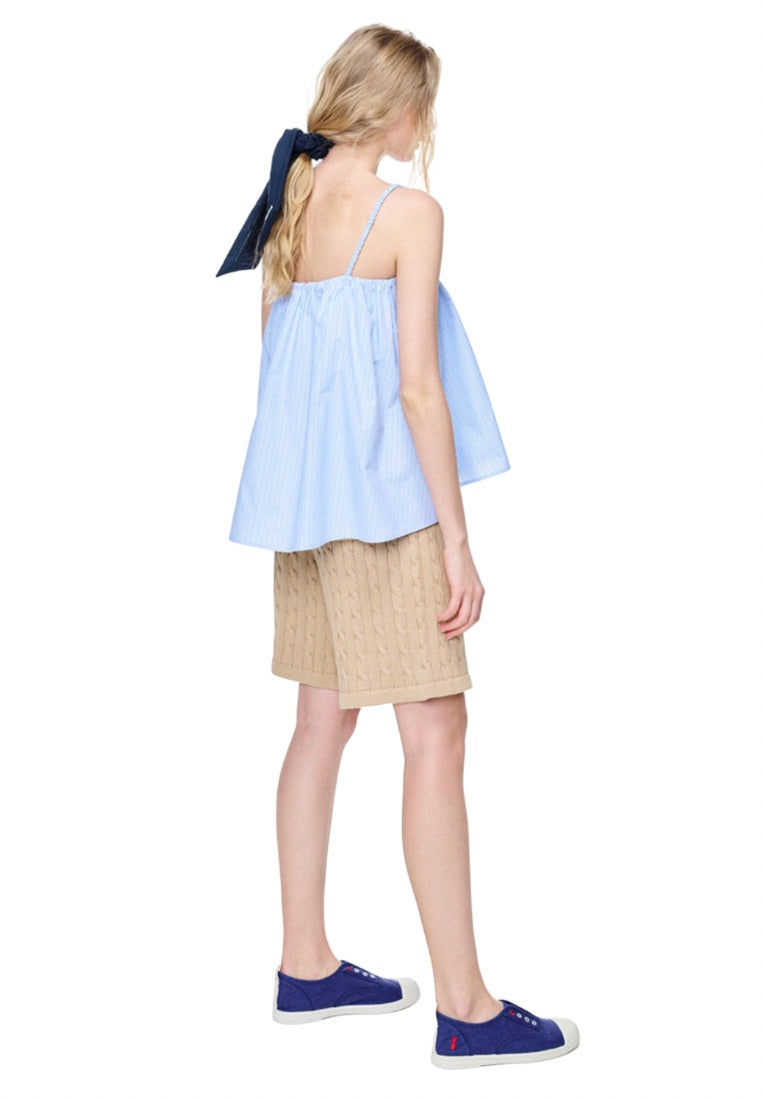 Volume Top Stripe Scrunch Strap Sky Navy