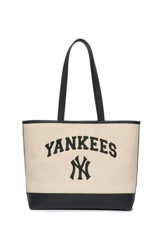 Varsity Basic Canvas L-Tote Bag NEW YORK YANKEES cream