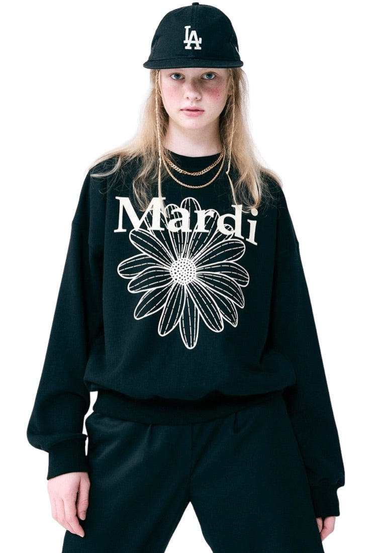 Sweatshirt Flower Mardi Black Cream