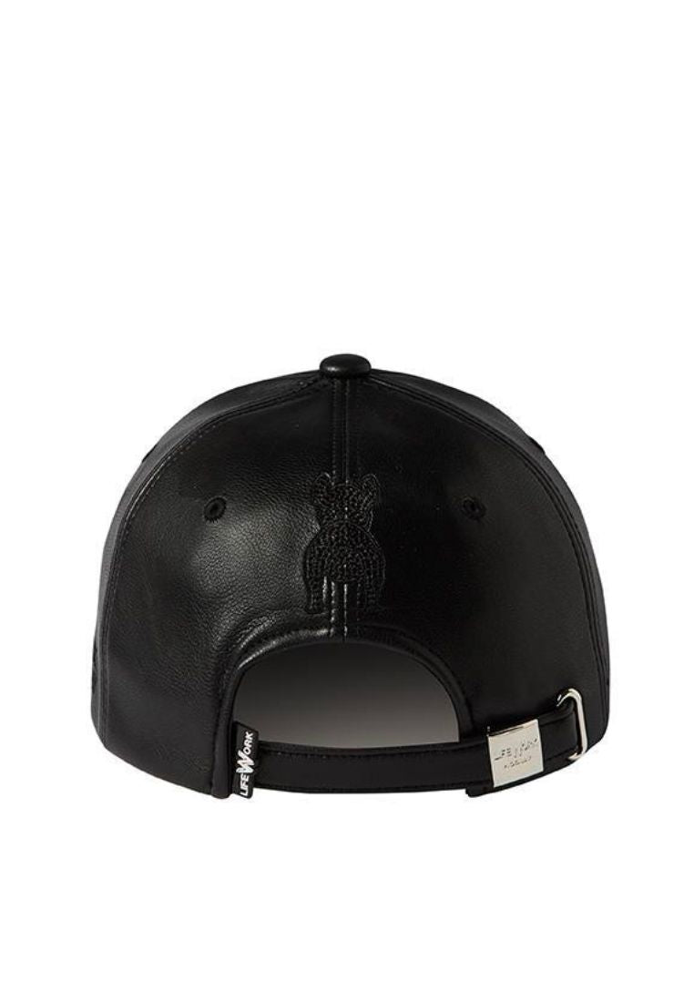 Eco Leather Metal Radog Ball Cap Black