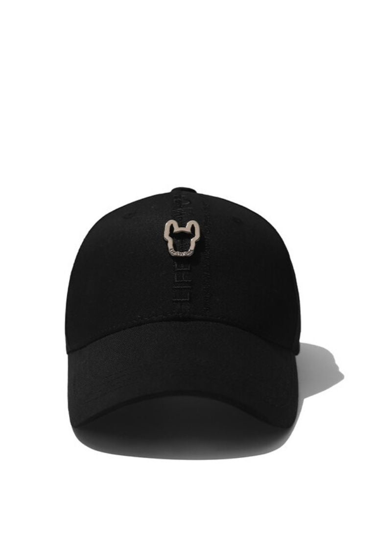 Logo Accent Cotton Baseball Cap Black