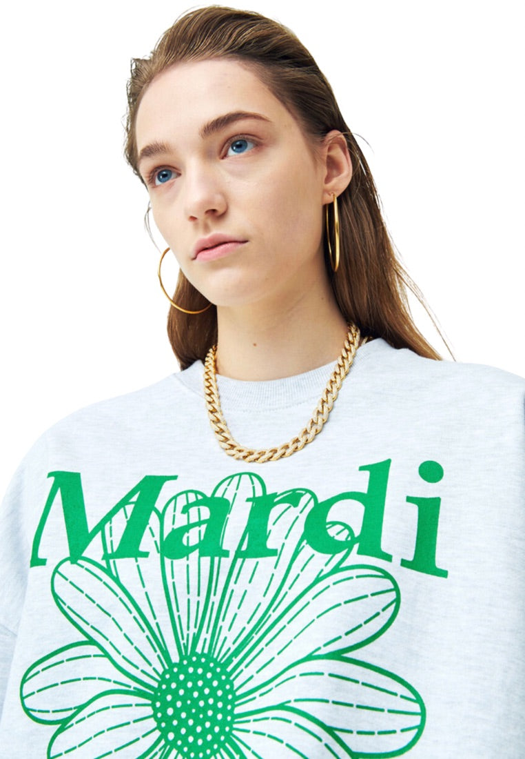 Sweatshirt FlowerMardi Heather Green