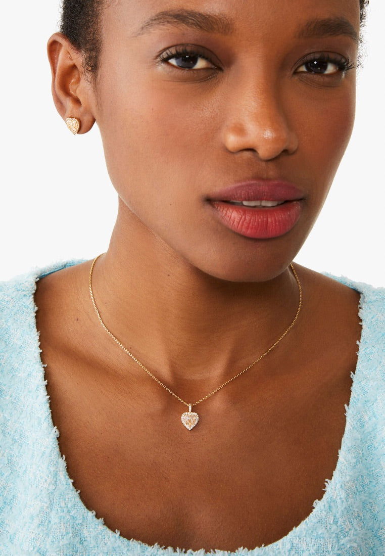 Spell It Out Pendant And Studs Set Gold