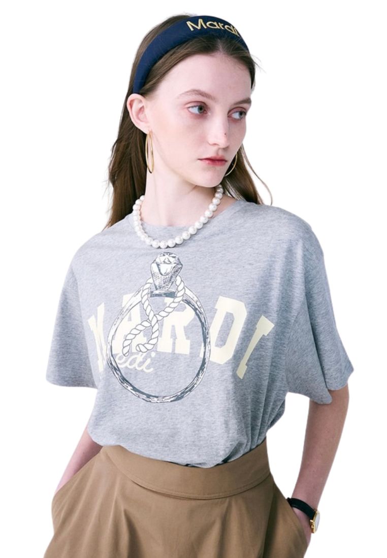 T-Shirt Ring With Rock Grey