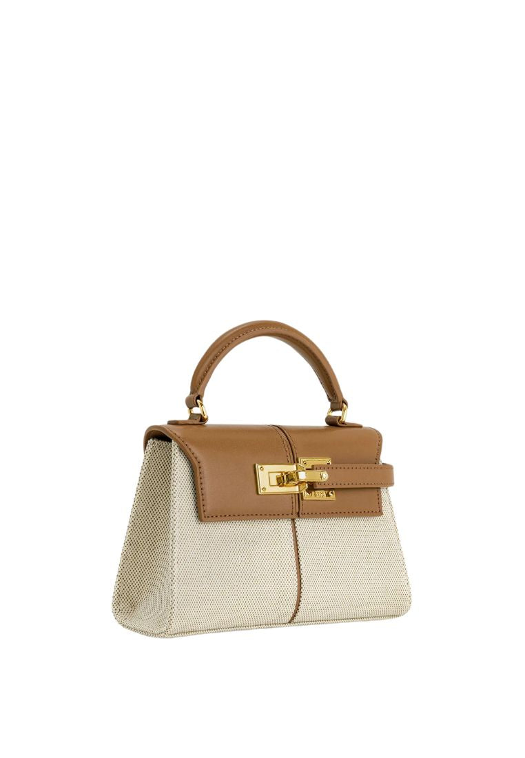 Elise Top Handle Bag - Brown Canvas