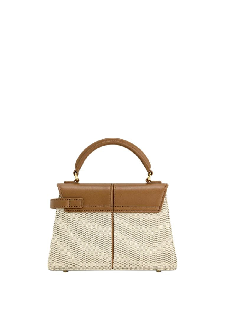 Elise Top Handle Bag - Brown Canvas