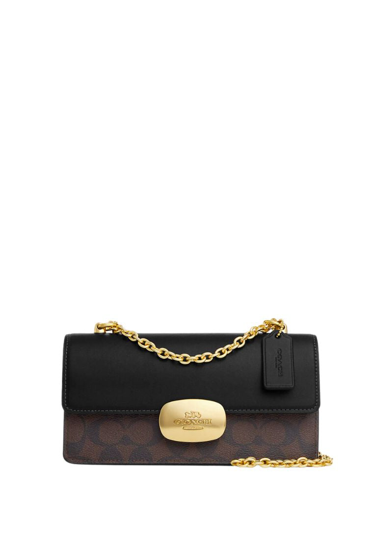 Eliza Flap Crossbody In Signature Canvas Brown Black