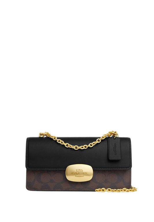 Eliza Flap Crossbody In Signature Canvas Brown Black