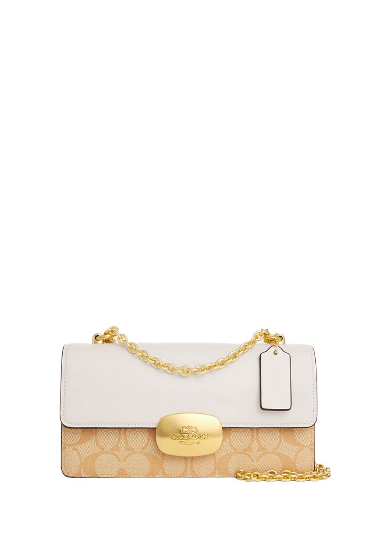 Eliza Flap Crossbody In Signature Canvas Light Khaki Chalk