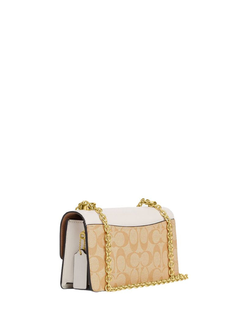 Eliza Flap Crossbody In Signature Canvas Light Khaki Chalk