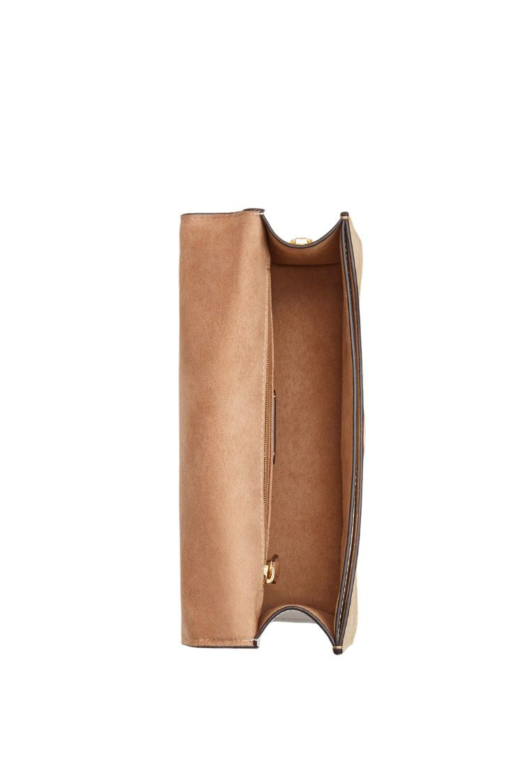 Eliza Flap Crossbody In Signature Canvas Light Khaki Chalk