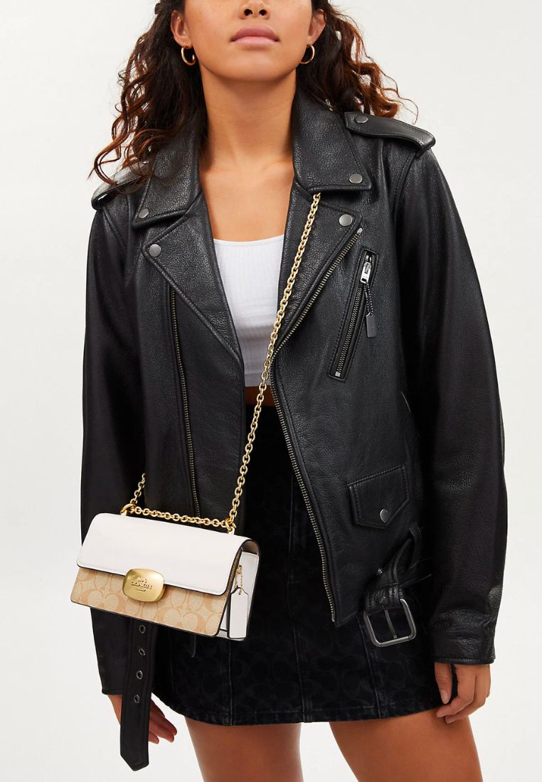 Eliza Flap Crossbody In Signature Canvas Light Khaki Chalk