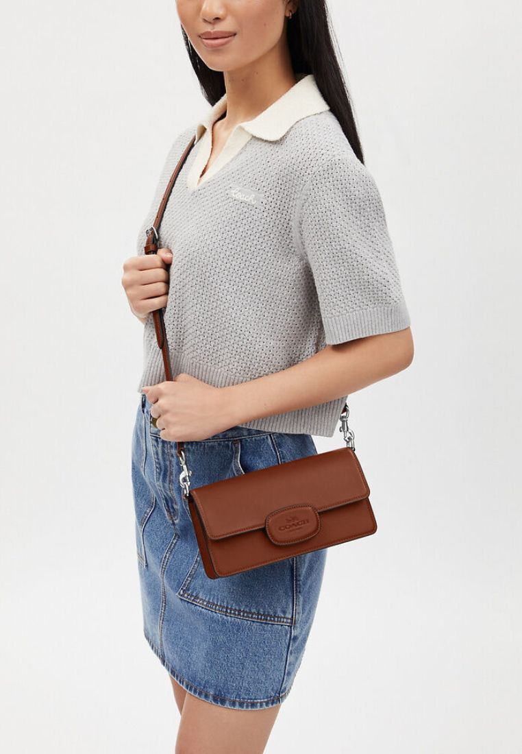 Eliza Flap Crossbody With Leather Covered Closure Redwood