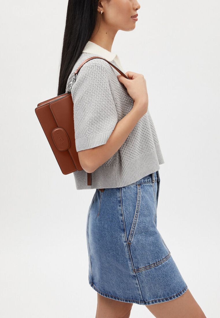 Eliza Flap Crossbody With Leather Covered Closure Redwood