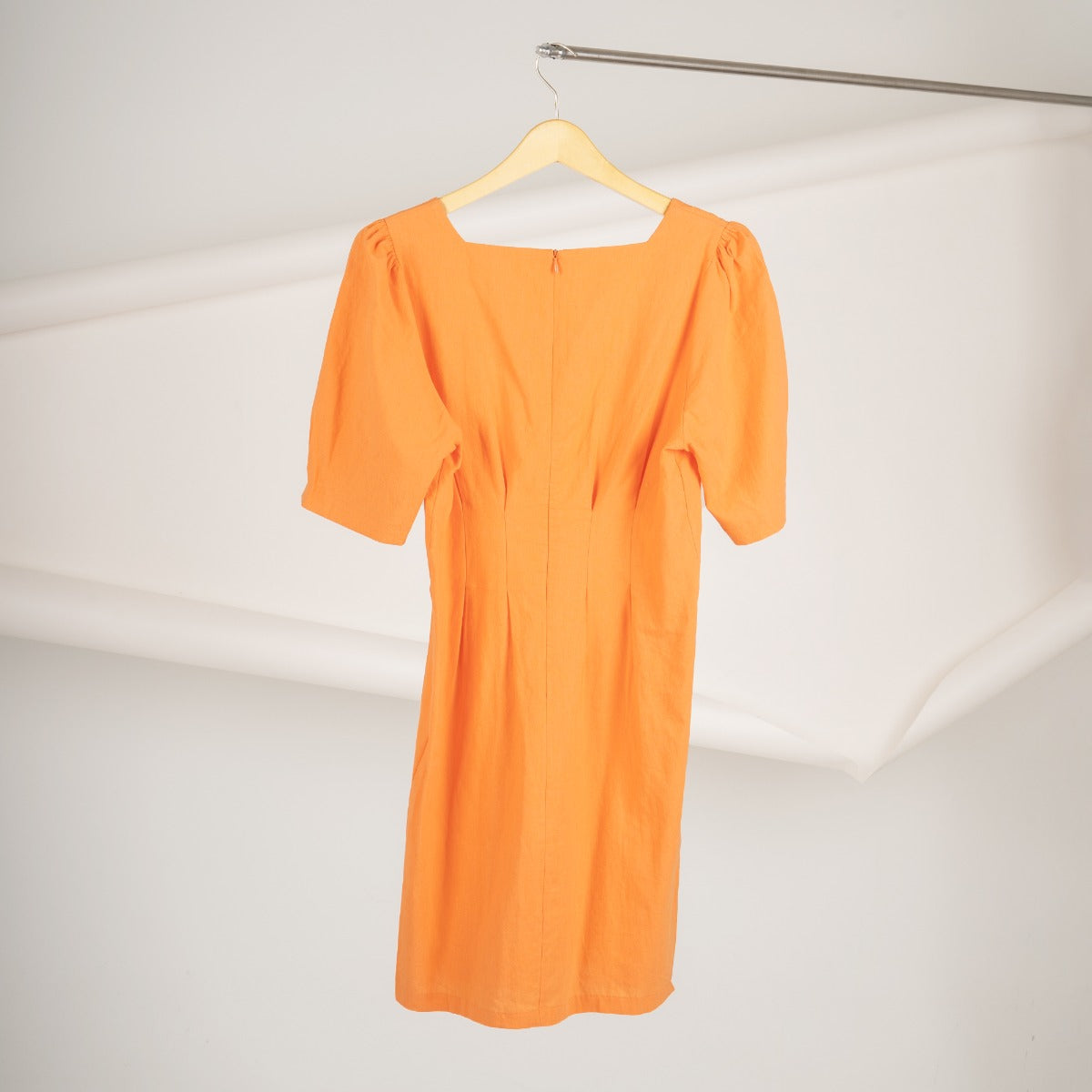 Sweetheart Neckline Mini Dress-ORANGE
