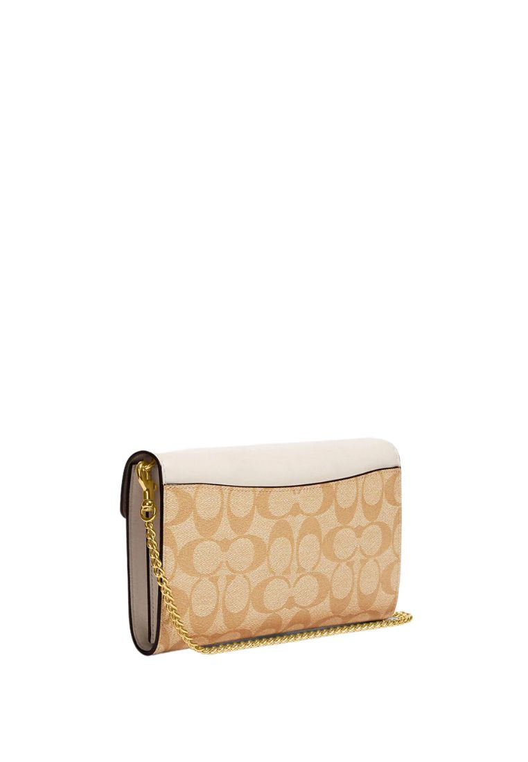 Envelope Clutch Crossbody In Signature Canvas Light Khaki Chalk