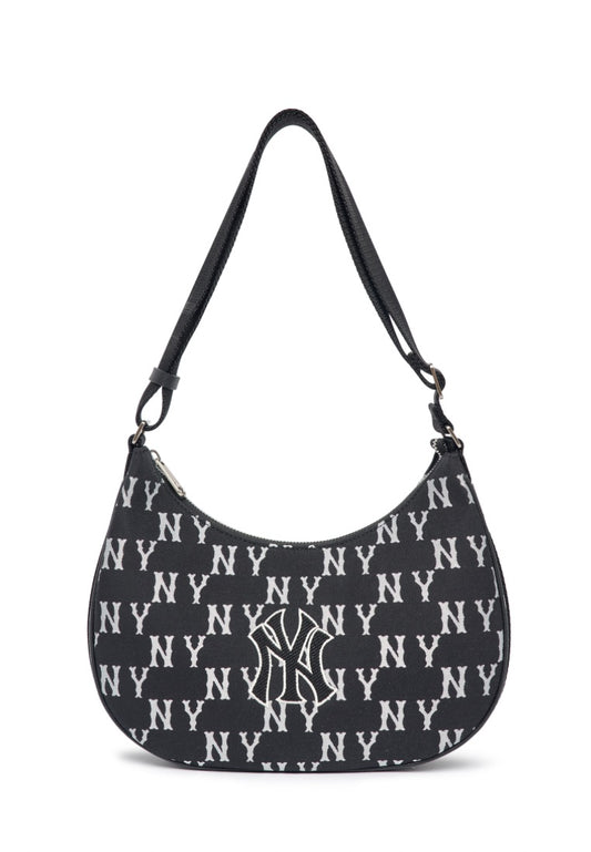Big Classic MONOGRAM Jacquard L-Hobo Bag NEW YORK YANKEES black