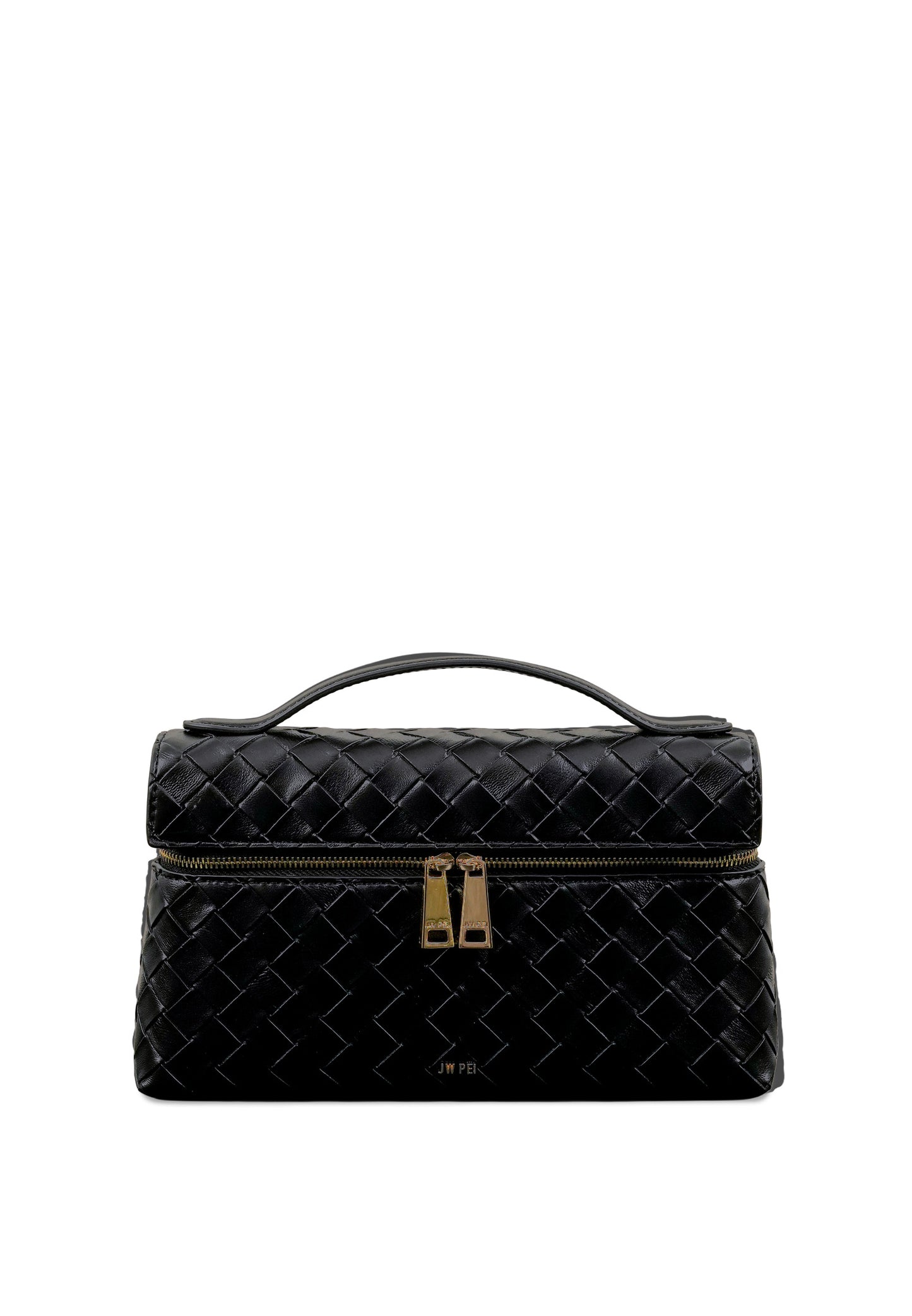 Thea Weave Texture Top Handle Bag - Black