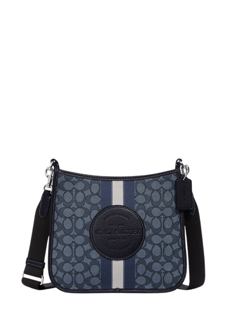 Dempsey File Bag In Signature Jacquard With Stripe And Coach Patch Midnight Navy Multi
