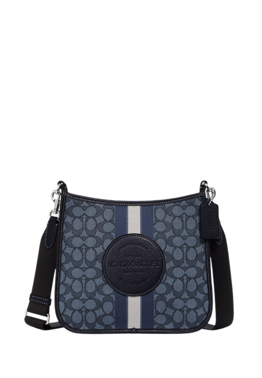 Dempsey File Bag In Signature Jacquard With Stripe And Coach Patch Midnight Navy Multi