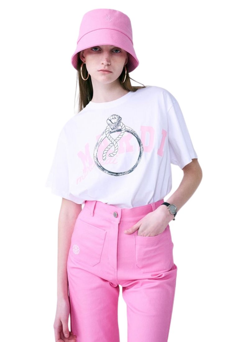 T-Shirt Ring With Rock White