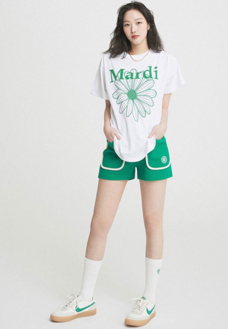 Waffle Shorts Green White