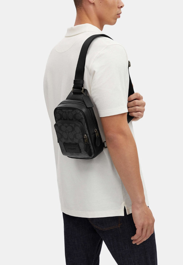 Track Pack 14 In Signature Canvas Charcoal Black