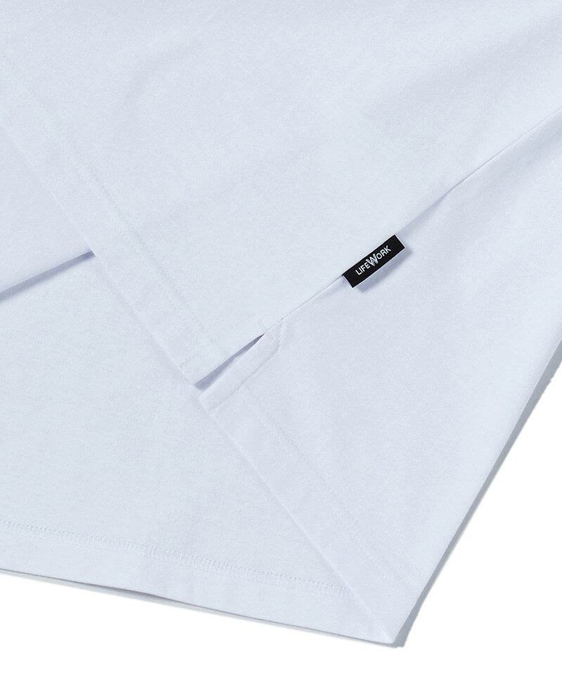 Woven Pocket Round T-Shirt White