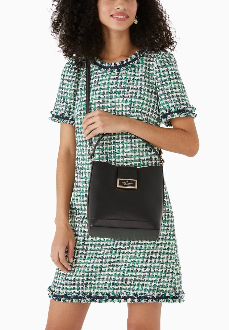 Reegan Smooth Leather Bucket Black