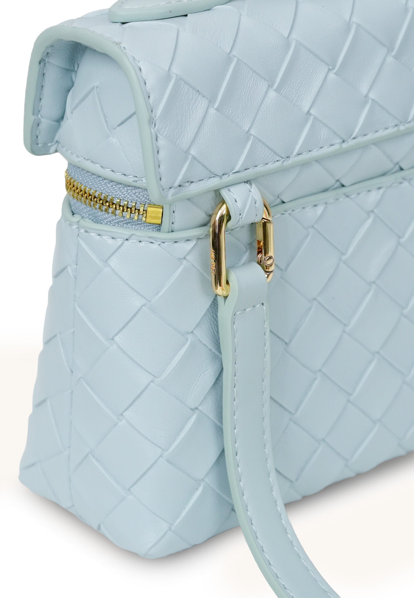 Thea Weave Texture Top Handle Bag - Blue