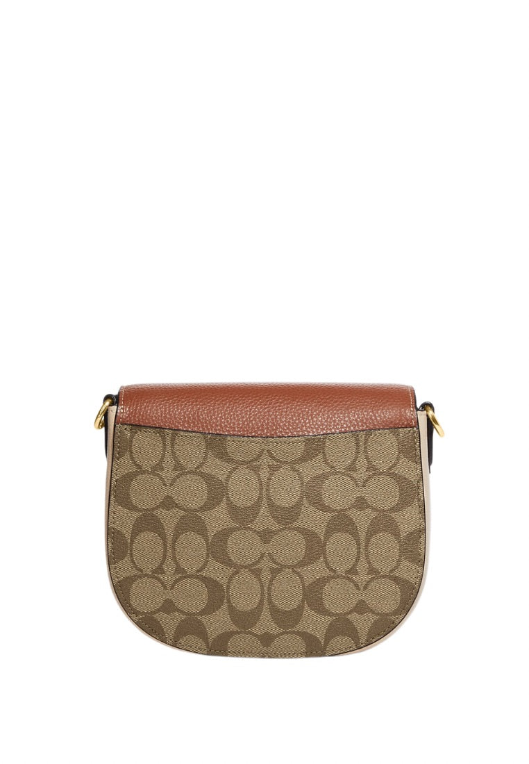 Morgan Saddle Bag In Colorblock Signature Canvas Khaki Multi