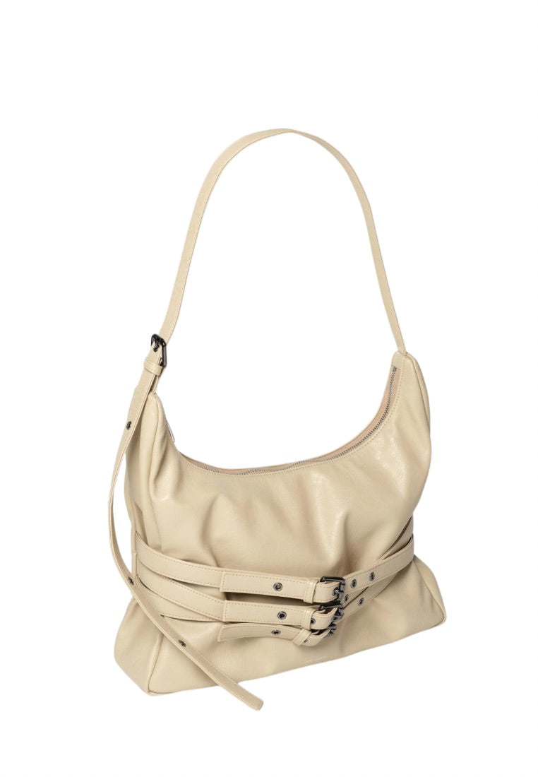 Trio Belt Mug Bag L Nappa Milktea