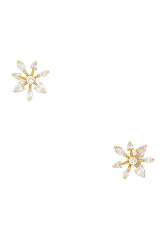 Snowflake Stud Earrings Gold